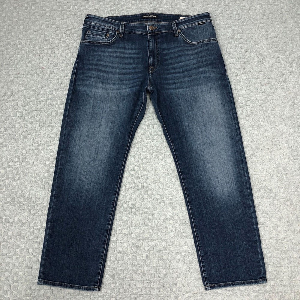 Mavi Zach Jeans Mens 38x30 Blue Medium Wash Straight Leg Stretch Denim Casual
